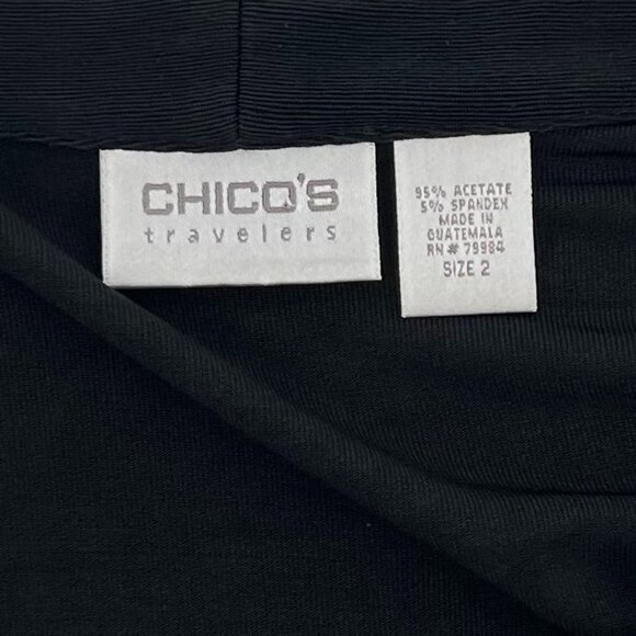 Chicos Travelers Womens Tie Front Slinky Cardigan Sweater Size Large 2 Black - Picture 4 of 7